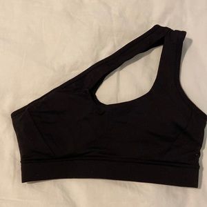 Black one shoulder sports bra - size S